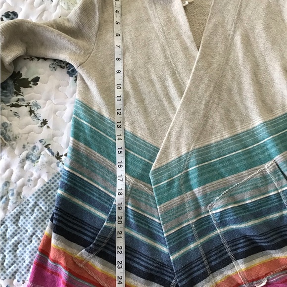 BILLABONG Hooded Open Front Knit Cardigan Pastel Colors Size S - Picture 7 of 9